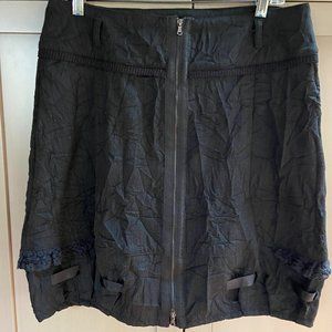 NWOT  DECO Made in France short Skirt Zip up w/ lace & Ribbon Accents